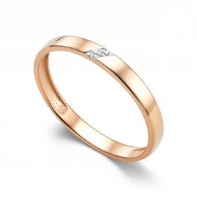 Золотое кольцо АЛЬКОР 16406-100 с бриллиантом 16406-100 фото