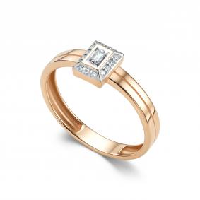 Золотое кольцо АЛЬКОР 16516-100 с бриллиантом 16516-100 фото