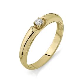 Кольцо из лимонного золота АЛЬКОР 1655-300 с бриллиантом 1655-300 фото