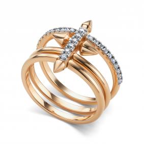 Золотое кольцо АЛЬКОР 16559-100 с бриллиантом 16559-100 фото