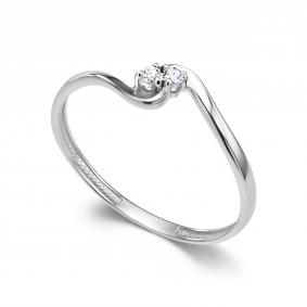 Кольцо из белого золота АЛЬКОР 16573-200 с бриллиантом 16573-200 фото