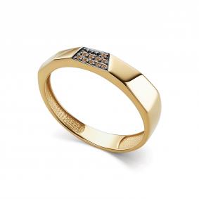 Кольцо из лимонного золота АЛЬКОР 16602-317 с коньячным бриллиантом 16602-317 фото