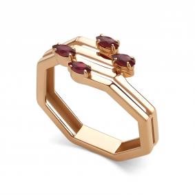 Золотое кольцо АЛЬКОР 16622-103 с рубином 16622-103 фото