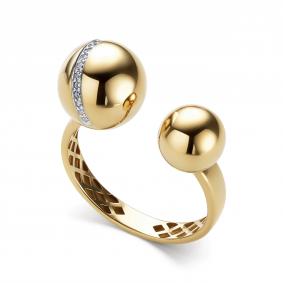 Кольцо из лимонного золота АЛЬКОР 16714-300 с бриллиантом 16714-300 фото