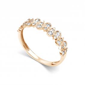 Золотое кольцо АЛЬКОР 16882-100 с бриллиантом 16882-100 фото