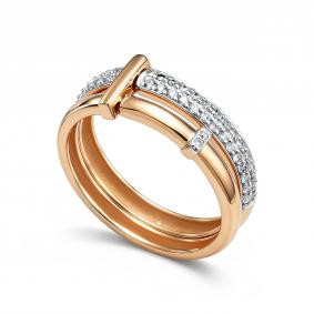 Золотое кольцо-трансформер АЛЬКОР с бриллиантом 16899-100 16899-100 фото