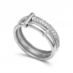 Кольцо-трансформер из белого золота АЛЬКОР с бриллиантом 16899-200 16899-200 фото