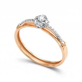 Золотое кольцо АЛЬКОР 16900-100 с бриллиантом 16900-100 фото