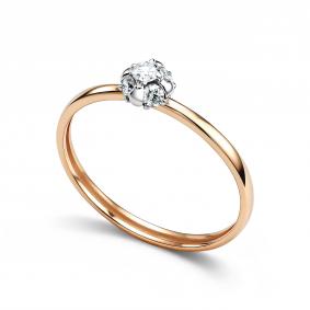 Золотое кольцо АЛЬКОР 16920-100 с бриллиантом 16920-100 фото