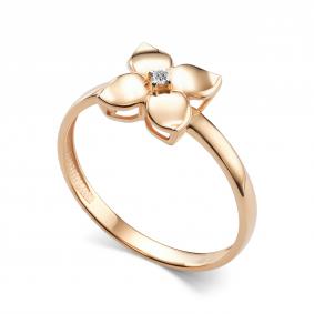 Золотое кольцо АЛЬКОР 16922-100 с бриллиантом 16922-100 фото