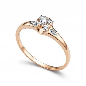 Золотое кольцо АЛЬКОР 16930-100 с бриллиантом 16930-100 фото