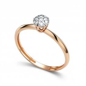 Золотое кольцо АЛЬКОР 16934-100 с бриллиантом 16934-100 фото
