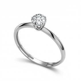 Кольцо из белого золота АЛЬКОР 16934-200 с бриллиантом 16934-200 фото