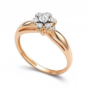 Золотое кольцо АЛЬКОР 16936-100 с бриллиантом 16936-100 фото