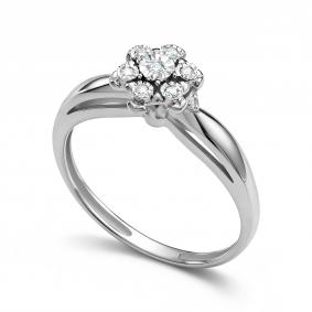 Кольцо из белого золота АЛЬКОР 16936-200 с бриллиантом 16936-200 фото