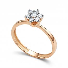 Золотое кольцо АЛЬКОР 16937-100 с бриллиантом 16937-100 фото