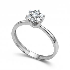 Кольцо из белого золота АЛЬКОР 16937-200 с бриллиантом 16937-200 фото