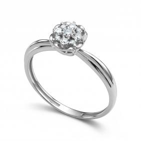 Кольцо из белого золота АЛЬКОР 16938-200 с бриллиантом 16938-200 фото