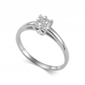 Кольцо из белого золота АЛЬКОР 16939-200 с бриллиантом 16939-200 фото