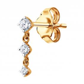 Золотые серьги SOKOLOV 170060 с фианитом 170060 фото