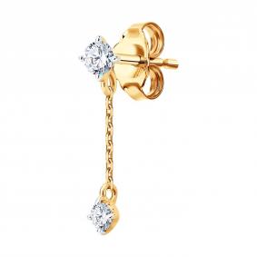 Золотые серьги SOKOLOV 170061 с фианитом 170061 фото