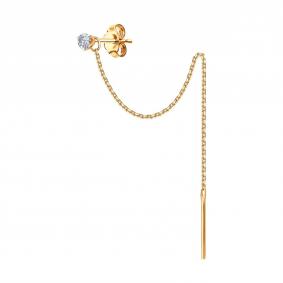 Золотые серьги SOKOLOV 170077 с фианитом 170077 фото