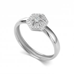 Кольцо из белого золота АЛЬКОР 17037-200 с бриллиантом 17037-200 фото