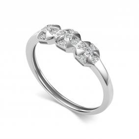 Кольцо из белого золота АЛЬКОР 17041-200 с бриллиантом 17041-200 фото