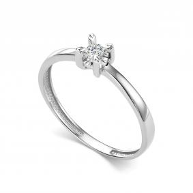 Кольцо из белого золота АЛЬКОР 17049-200 с бриллиантом 17049-200 фото