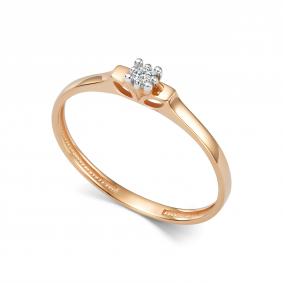 Золотое кольцо АЛЬКОР 17054-100 с бриллиантом 17054-100 фото