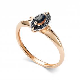 Золотое кольцо АЛЬКОР 17058-102 с сапфиром 17058-102 фото