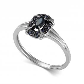 Кольцо из белого золота АЛЬКОР 17059-202 с сапфиром 17059-202 фото