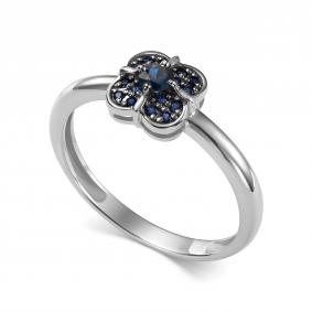 Кольцо из белого золота АЛЬКОР 17061-202 с сапфиром 17061-202 фото