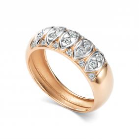 Золотое кольцо АЛЬКОР 17077-100 с бриллиантом 17077-100 фото