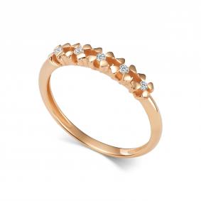 Золотое кольцо АЛЬКОР 17080-100 с бриллиантом 17080-100 фото