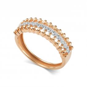 Золотое кольцо АЛЬКОР 17093-100 с бриллиантом 17093-100 фото