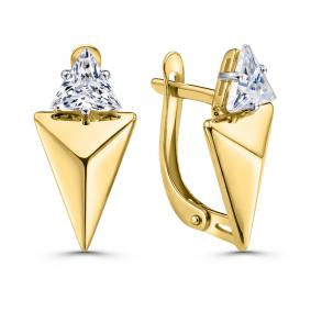 Серьги из лимонного золота Sanis 18-2110104 с фианитом 18-2110104 фото