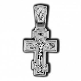 Серебряная подвеска крест Распятие Христово ЮЗ Елизавета 18009 18009 фото
