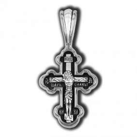 Серебряная подвеска-крест из черненого серебра Распятие Христово ЮЗ Елизавета 18010 18010 фото