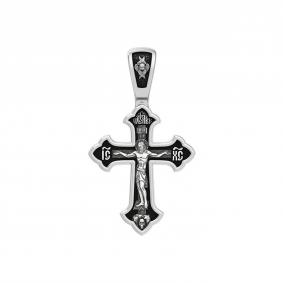 Подвеска-крест Распятие Христово из черненого серебра ЮЗ Елизавета 18059 18059 фото