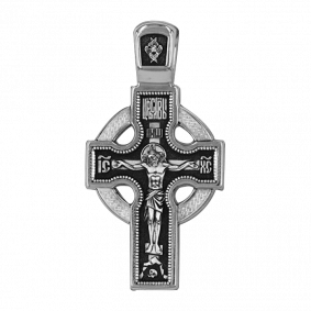 Подвеска-крест из черненого серебра Распятие Христово ЮЗ Елизавета 18090 18090 фото