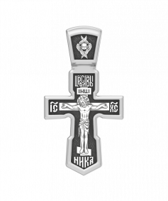 Серебряная подвеска-крест из черненого серебра Распятие Христово ЮЗ Елизавета 18104 18104 фото