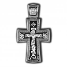Серебряная подвеска-крест из черненого серебра Распятие Христово ЮЗ Елизавета 18126 18126 фото