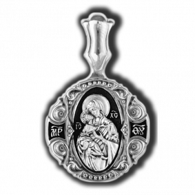 Подвеска-иконка из черненого серебра Божией Матери Владимирская ЮЗ Елизавета 18127 18127 фото