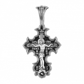 Подвеска-крест из черненого серебра Распятие Христово ЮЗ Елизавета 18129 18129 фото