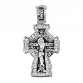 Серебряная подвеска-крест из черненого серебра Распятие Христово ЮЗ Елизавета 18184 18184 фото