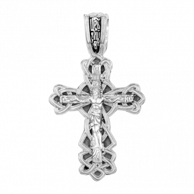 Серебряная подвеска-крест из черненого серебра Распятие Христово ЮЗ Елизавета 18197 18197 фото