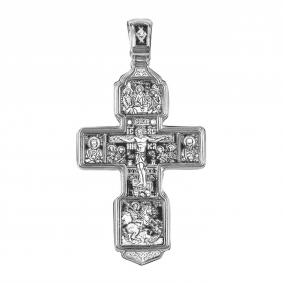 Подвеска-крест Распятие Христово из черненого серебра ЮЗ Елизавета 18199 18199 фото