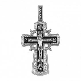 Серебряная подвеска-крест из черненого серебра Распятие Христово ЮЗ Елизавета 18228 18228 фото
