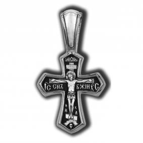 Серебряная подвеска-крест из черненого серебра Распятие Христово ЮЗ Елизавета 18235 18235 фото